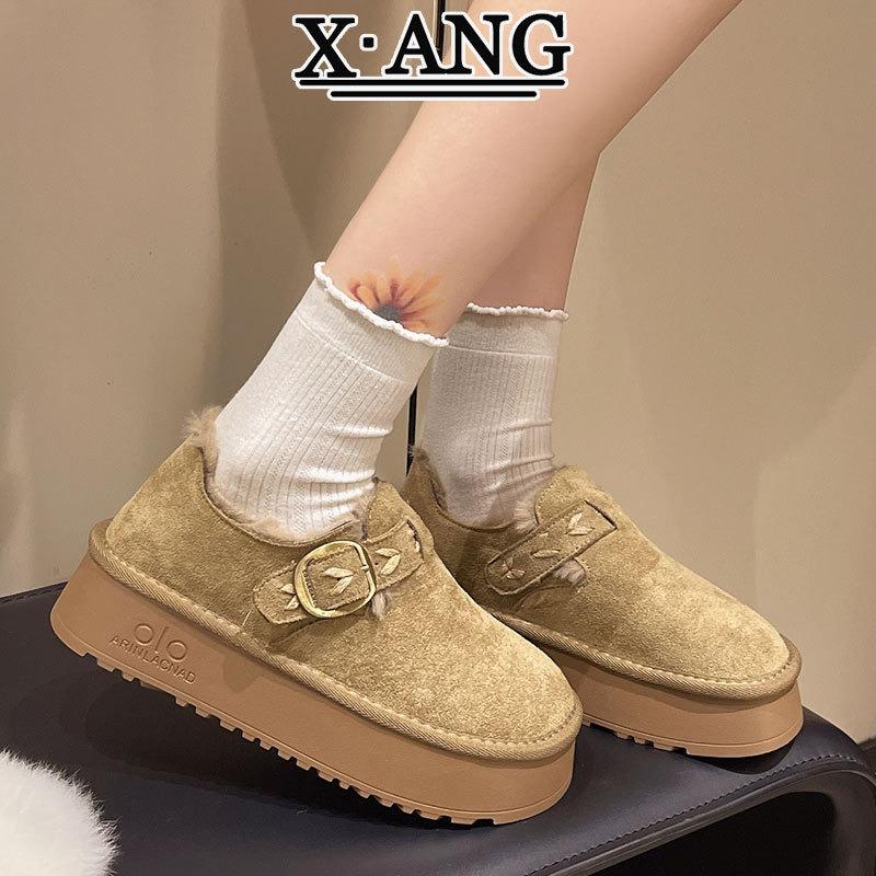 Winter Thick-soled Non-slip Wool Snow Boots Women's Velvet Thickened Warm Cotton Shoes Bread Shoes Women