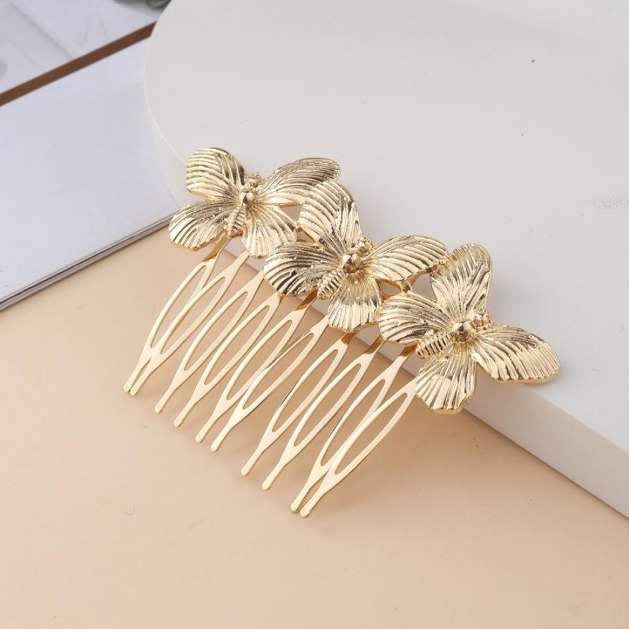 Women Hair Comb Metal Butterfly Bridal Hair Pins Clips Ornaments Fashion Jewelry Wedding Hair Accessories Headdress Wholesale