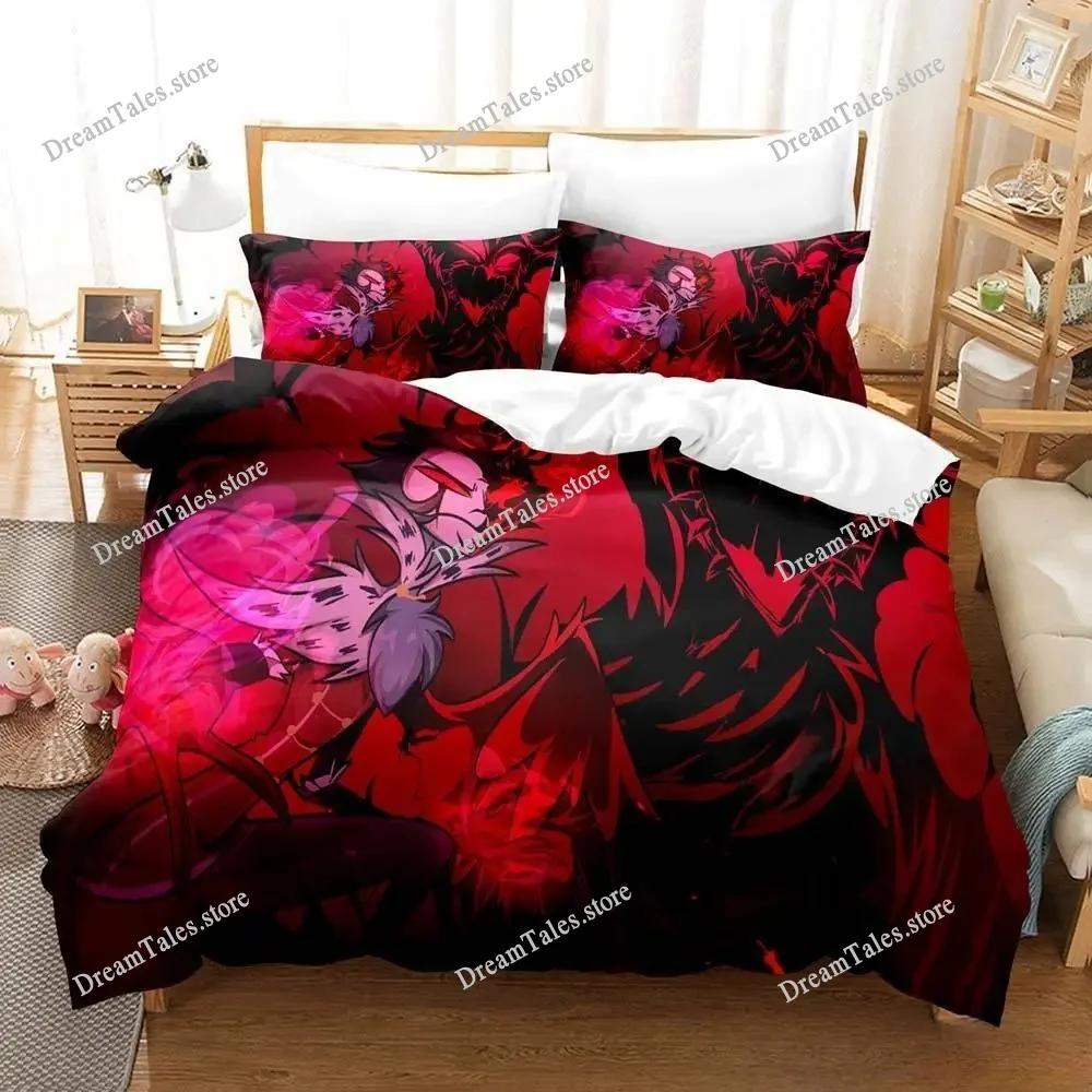 Fashion 3D Print Anime Helluva Boss Bedding Set Duvet Cover Bed Set Quilt Cover Pillowcase Comforter King Queen Size Boys Adults