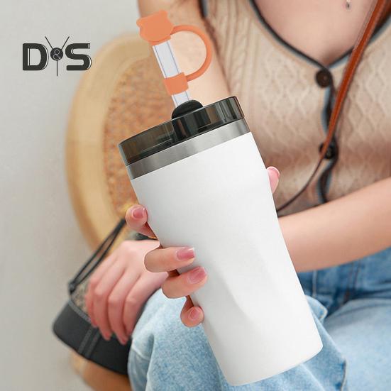 2/8 ks Silikonové krytky na brčka pro 40oz kelímky, opakovaně použitelné, design ve tvaru medvídka, chrániče konců brček, víčka, prachovka pro domov, kolej, restauraci