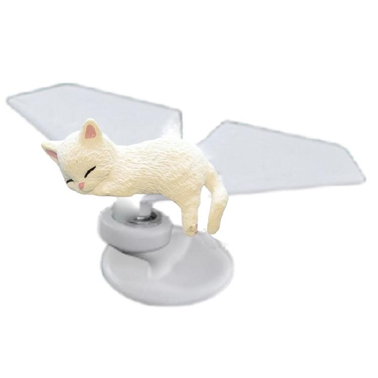 Handcrafted Resin Rotating Plane Car Accessory with Moving Cats Charm Double Purpose Vehicle Office Decoration for Auto