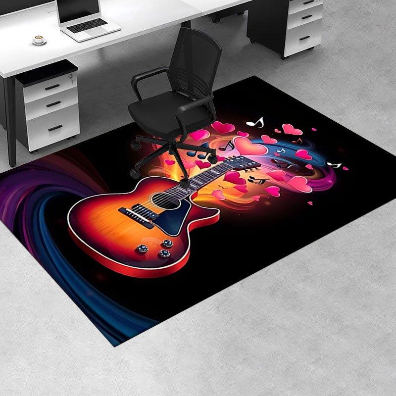 Love Music Guitar Art Print PosterOffice Mat Home Decor Office Desk Chair Carpet for Office Ph138