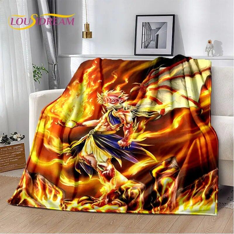 Fairy Tail Japan Anime Cartoon Soft Plush Blanket,Flannel Blanket Throw Blanket for Living Room Bedroom Bed Sofa Picnic Cove Kid