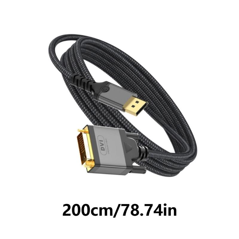 DP To DVI Cable 1080P High Resolution 60Hz Laptops Extension Cord Converter Line Male To Male Adapter Wire Black