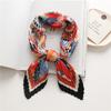 Orange Silk Scarf Women's Square Scarf Pleated Versatile Fashion Scarf Imitation Silk Scarf Diamond Silk Scarf Tied Hair Tied Bag
