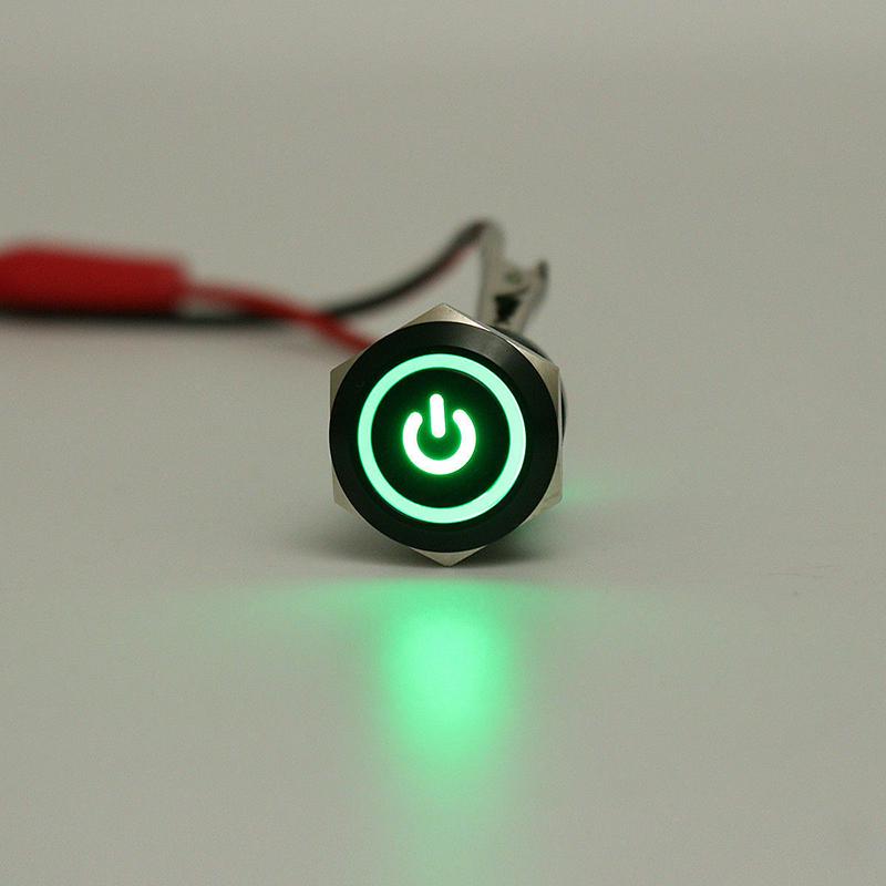 Headerbs Interruttore A Pulsante LED 12 Mm – Momentaneo Con Luce Rossa, Filettatura 12V, IP67, Per Auto E Toggle