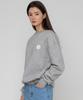 GRAVER [Unisex] Small Daisy Flower Logo Smile Sweatshirt_Gray