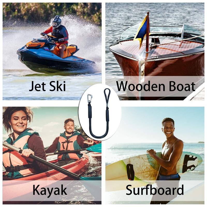 2Pcs Boot Bungee Dock Linien Bungee Cords Docking Seil Erstreckt Sich 4-5,5 ft Festmacher Seil Schaum Float Fischerboot