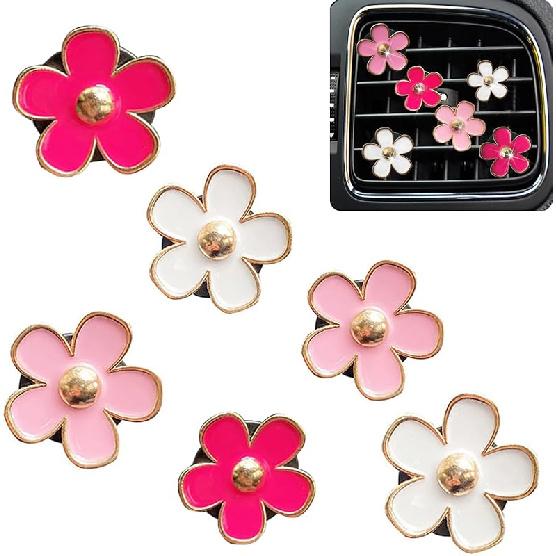 Car Air Freshener Vent Clips For Women 8 Pieces Cute Car Vent Clips Decorations Daisy Flower Car Accessories Air Freshener Clips For Christmas