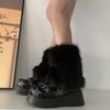 Flauschige Kunstpelz Beinwärmer Pelz Fersen Lange Stiefel Manschetten Abdeckung Hat Elastisch Ein Paar Karneval Stiefelabdeckung Y2K JK Uniform