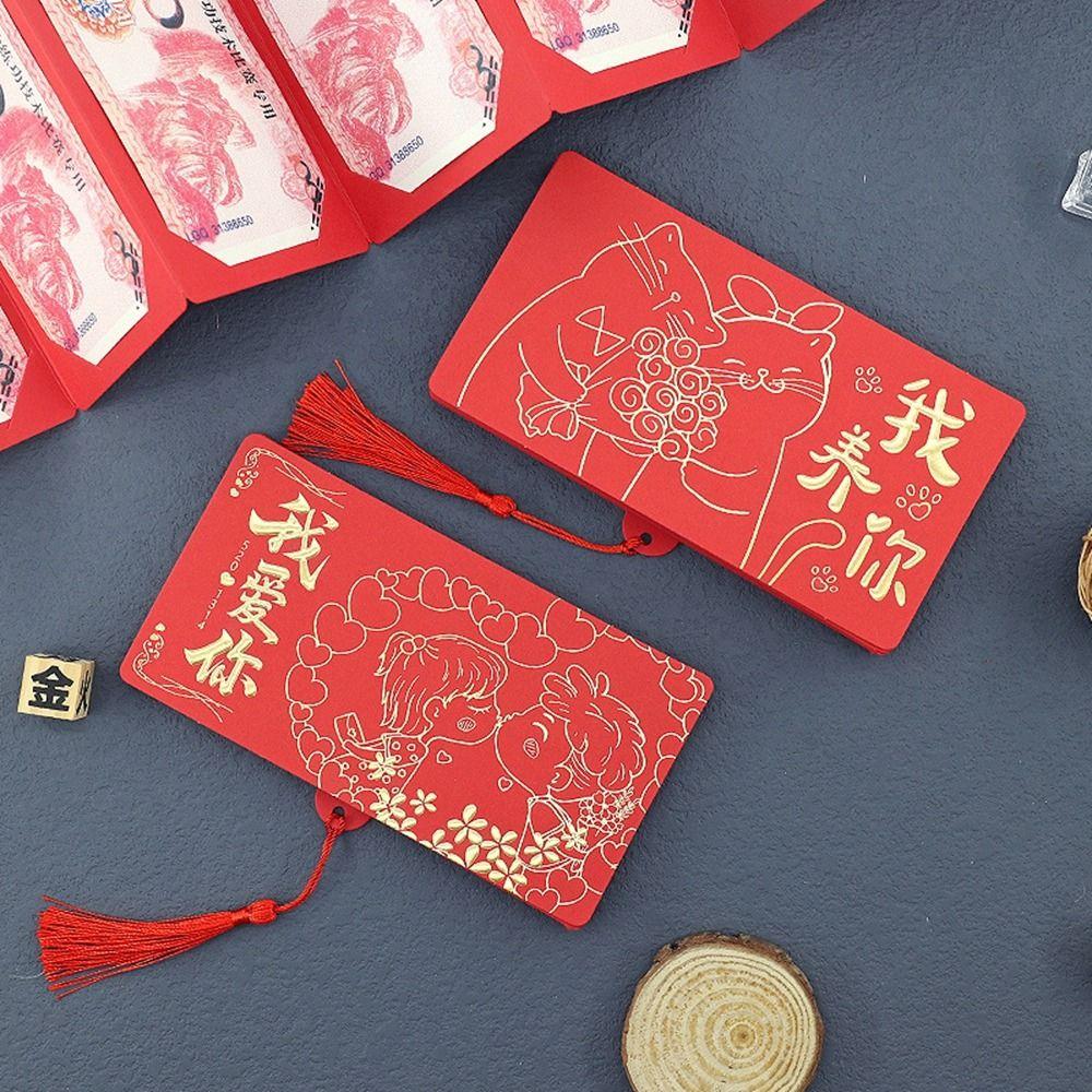 Paper Folding Red Envelope 10 Card Positions Red Envelopes Practical Lucky Red Packet for Home