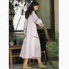 Heavy Embroidery Dress Long Sleeved Travel Vintage Loose White Ladies Dresses