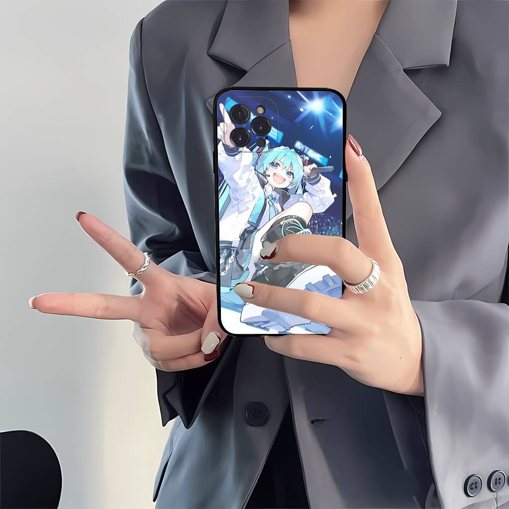 Singer H-Hatsune Cartoon Mikues Phone Case For IPhone 17 16 15 14 11 12 13 Mini Pro XS Max Plus Funda Shell