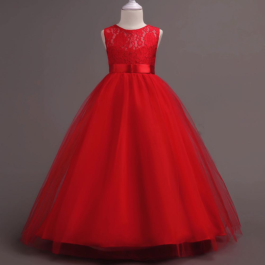 European and American Princess Lace Floor-Length Girl's Evening Dress