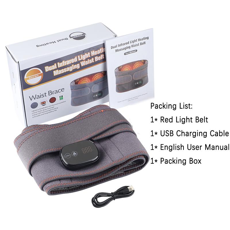

Многофункциональный согревающий поясной массажер с подогревом, снимает усталость, расслабляет мышцы, красный свет, горячий компресс, вибрация, личная гигиена