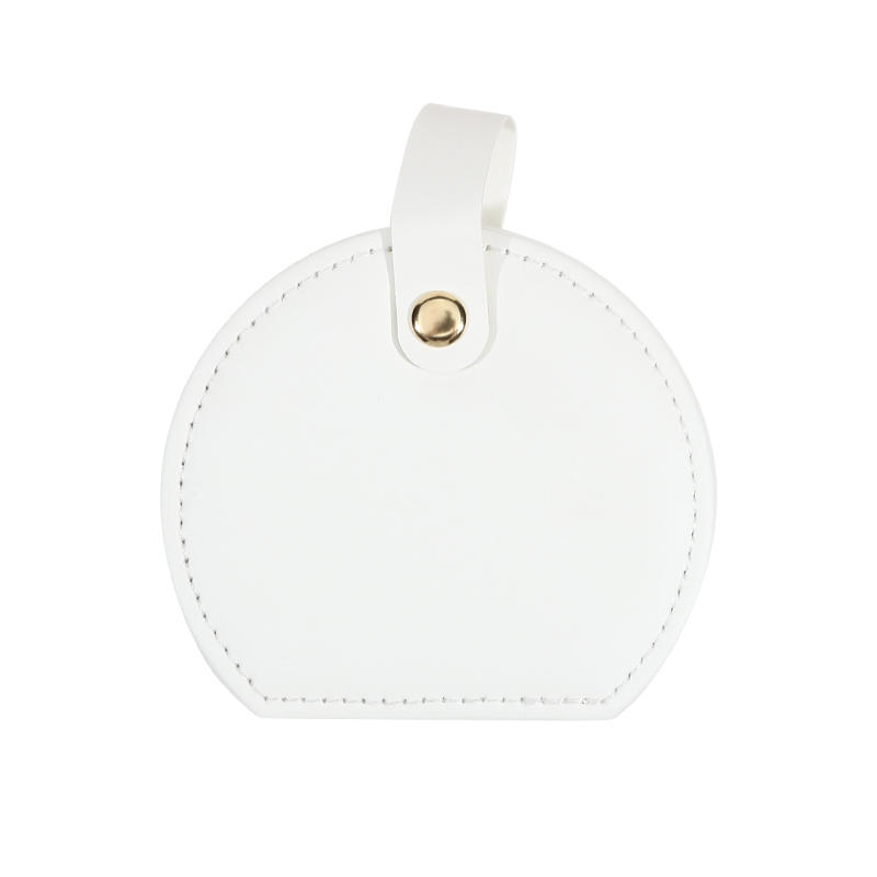 Portable Semi-Circular Small Travel Jewelry Case for Women Compact Top Handle Ring Necklace Earring Organizer Box