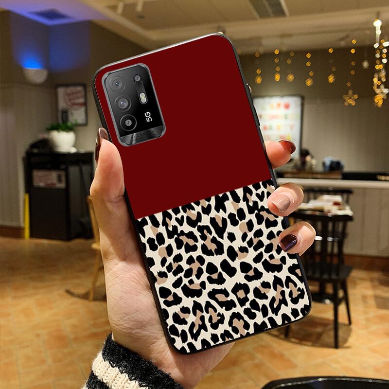 Leopard Phone Case for OPPO A54 A74 A94 A53S A9 A5 A15 A16 A91 A96 A76 Reno8 8Pro Reno2 Z