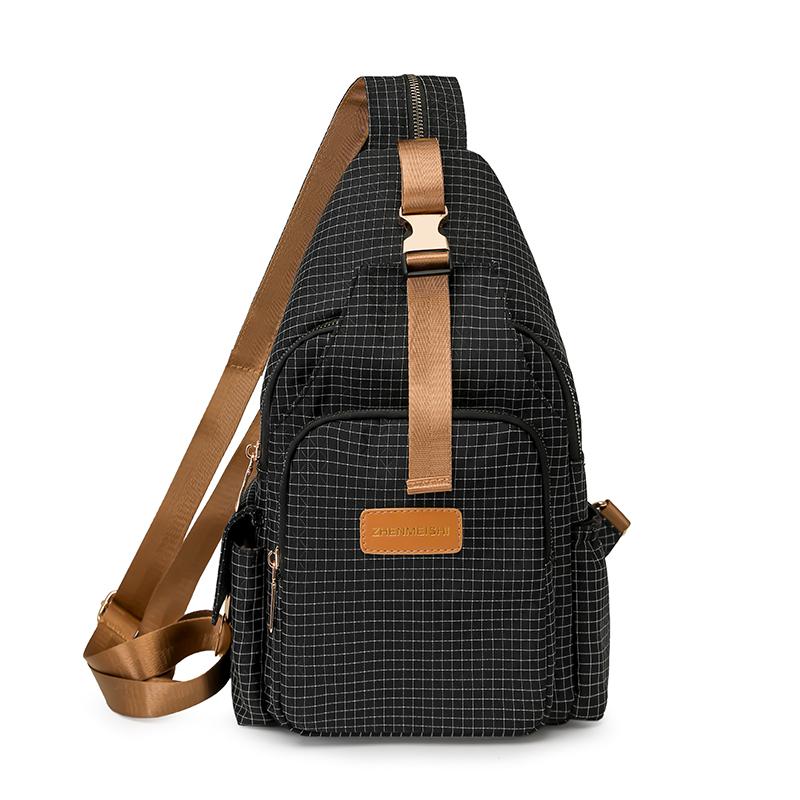 Leichte Brusttasche für Damen Kariert Mehrzweck-Rucksack