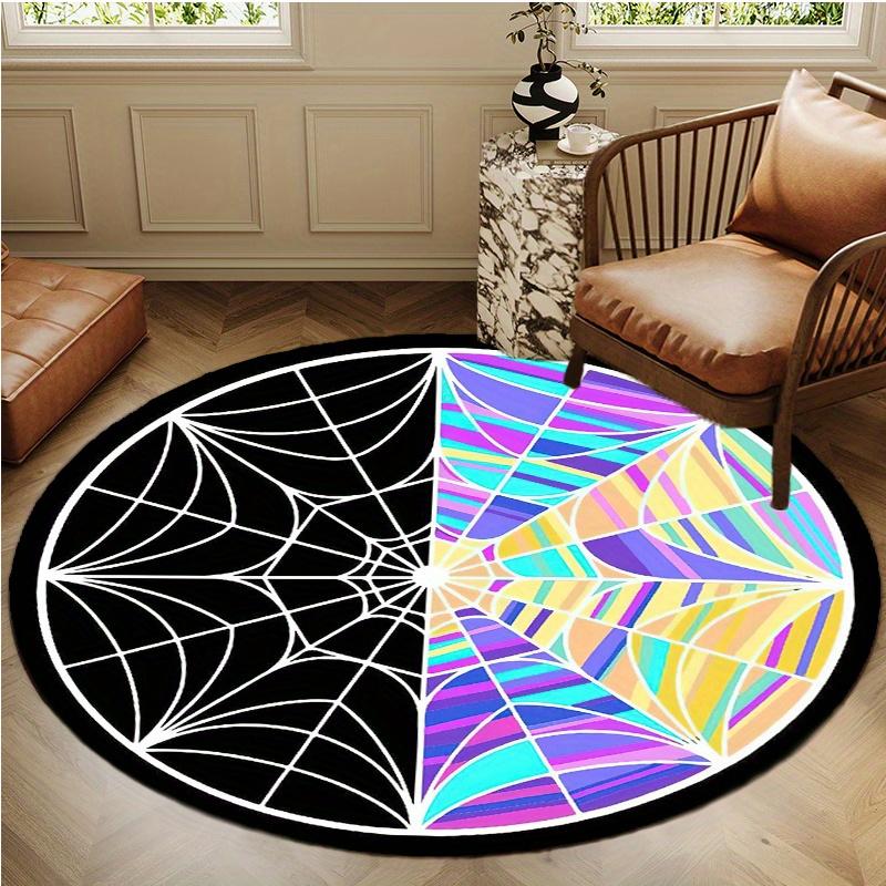 S Web Round Rug Nonslip Area Rug Office Chair Mat Carpet For Living Room Bedroom Home Decor