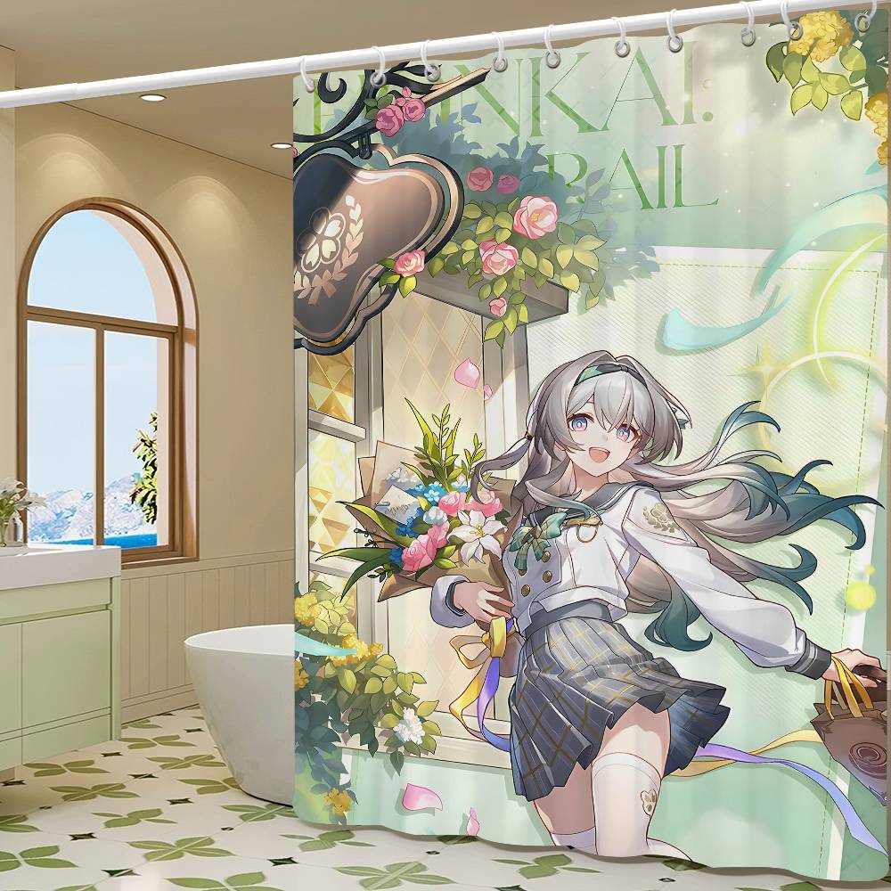 Honkai Star Rail Game Simple Shower Curtain Bathroom Shower Curtain Easy To Clean And Scrub Polyester Waterproof Light Opaque