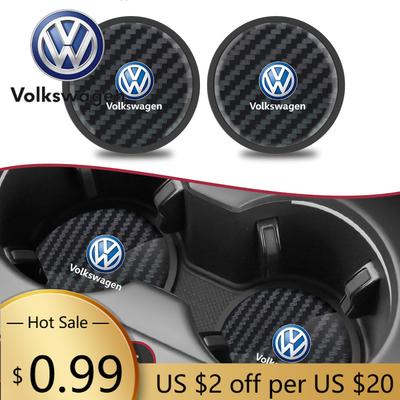 VOLKSWAGEN VW-hez 2 db Bőr poháralátét Zajcsökkentő Vizespohár Alátét Párna Volkswagen Beetle T-ROC Tiguan Passat Golf Polo Toua modellekhez