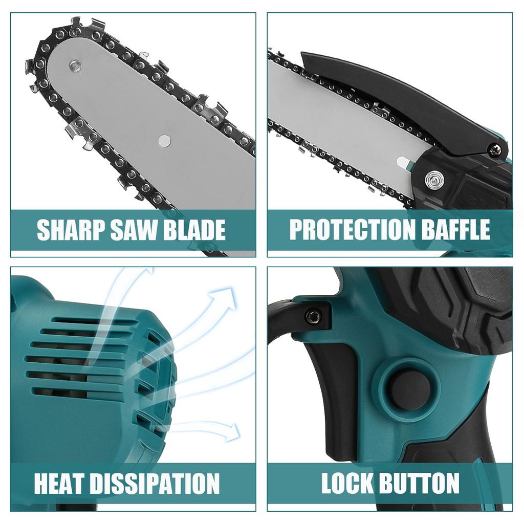 8Inch 88VF Brushless Electric Chain Saw Mini Chainsaw Rechargeable Wood Cutter Pruning Garden Power Tool For Battery