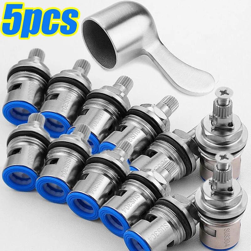 1/5pcs Replacement Faucet Cartridges Stainless Steel Tap Valves Household Single Angle Valve Kitchen Bathroom Shower Parts