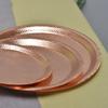 Red Copper Hammer Pattern Round Storage Tray Desk Metal Storage Organizer Organizer Small Items Storage Dishes Home Decor