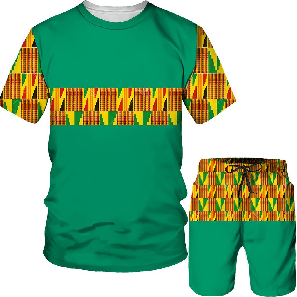Legrační 3D tisk African Dashiki Pánské tričko Šortky Pánské tepláky Oblečení na lidové zakázky Unisex Trička/Šortky/Suit Žena Pánské oblečení