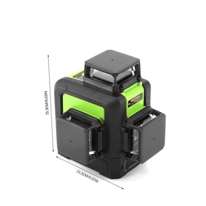 12 lignes à 360 degrés, niveau laser 3d étanche et anti-chute vert - mey