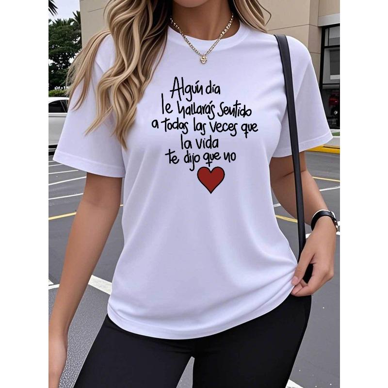

Single-piece Women s Short-Sleeve T-Shirt, Even If Life Rejects You Again and Again, Keep Smiling Spanish Design, S белый