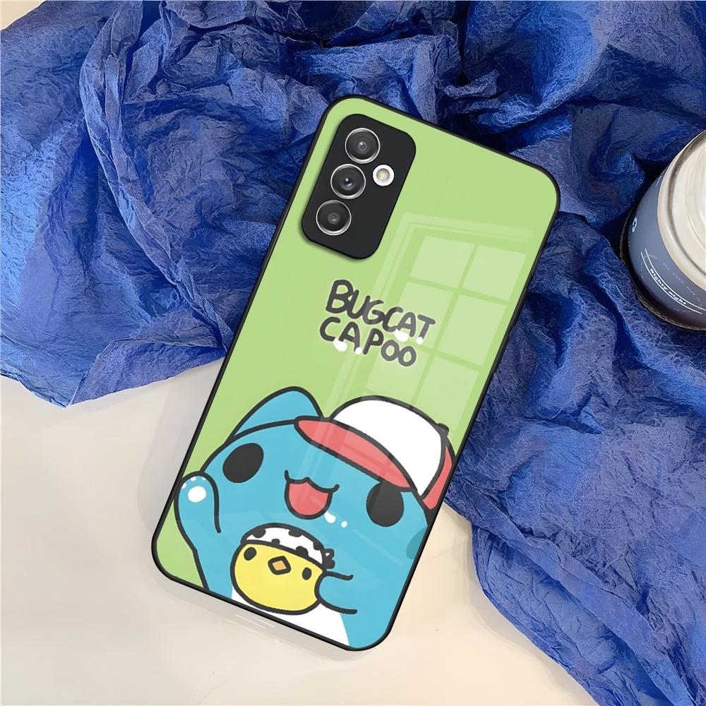 Cartoon Cute Bugcat Capoo Phone Case for Samsung Galaxy S25 S24 S30 S21 S23 S20 S22 Fe Note 20 Pro Ultra Plus Glass Cover