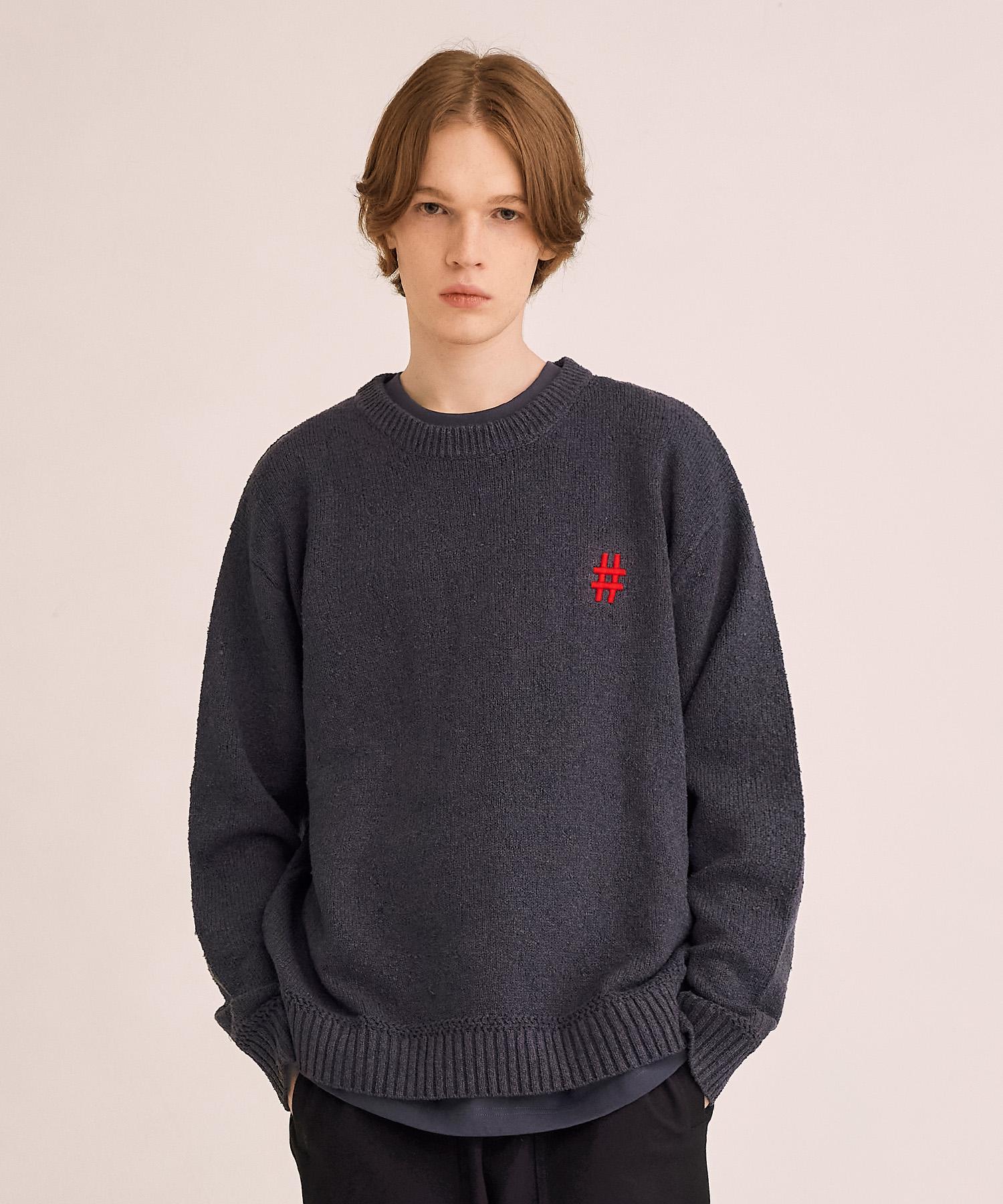Vintril New York Classic Boucle Comfort Fit Knit (Dark Navy) M