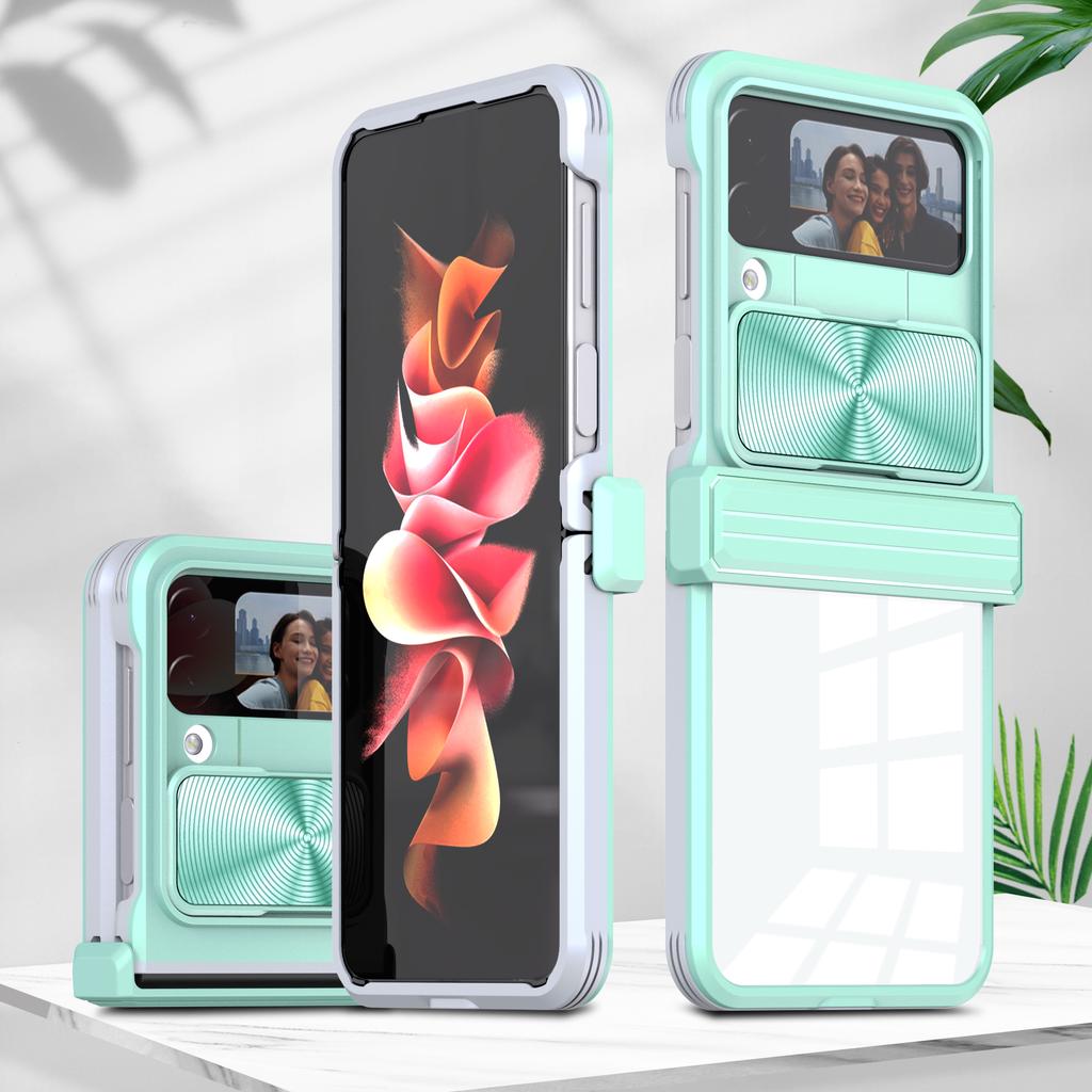 Mode Klar Acryl Kamera Schutz Fall Für Samsung Galaxy Z Flip 4 5g Flip4 Anti-Scratch Hard Phone Funda