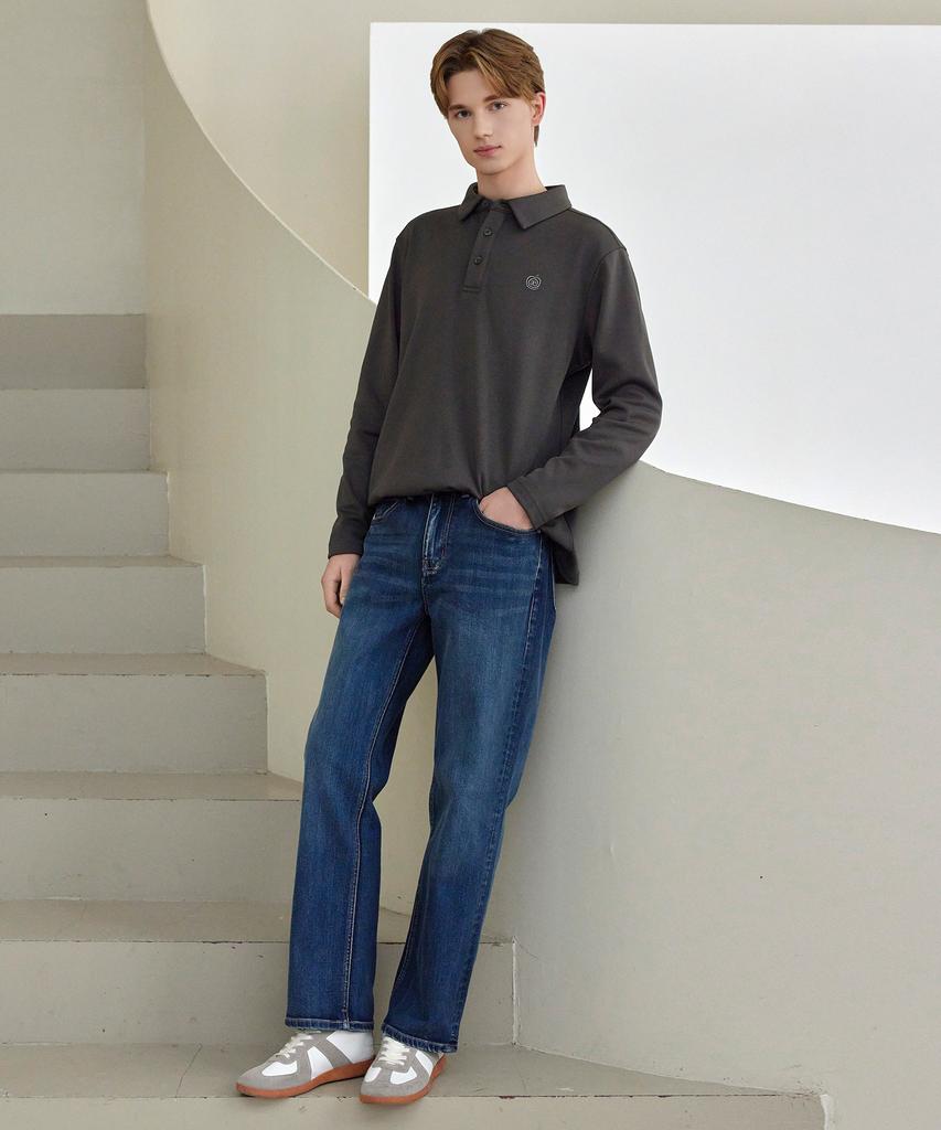 APPLE+RIND Brushed Collared T-Shirt_Khaki Brown