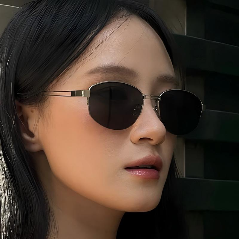 

Ladies sunglasses, fashionable metal oval sunglasses