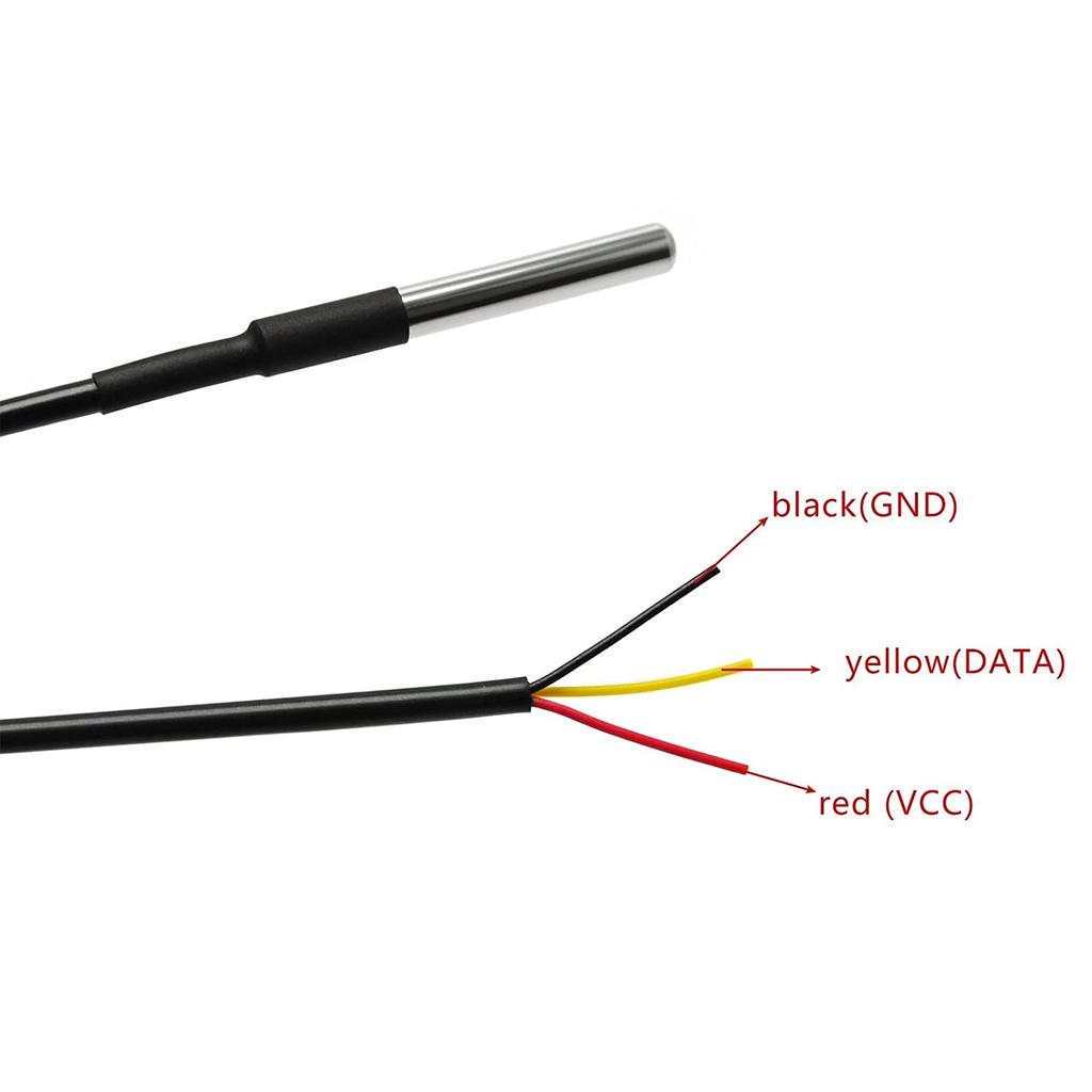 5/1pcs DS18B20 1M 2M 2.5M 3M Waterproof Cable Temperature Probe Waterproof Temperature Sensor DS18B20 Waterproof Cable