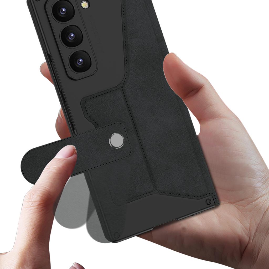 GKK For Samsung Galaxy Z Fold6 5G Kickstand Case Pencil Slot PC+PU Phone Cover with Screen Film