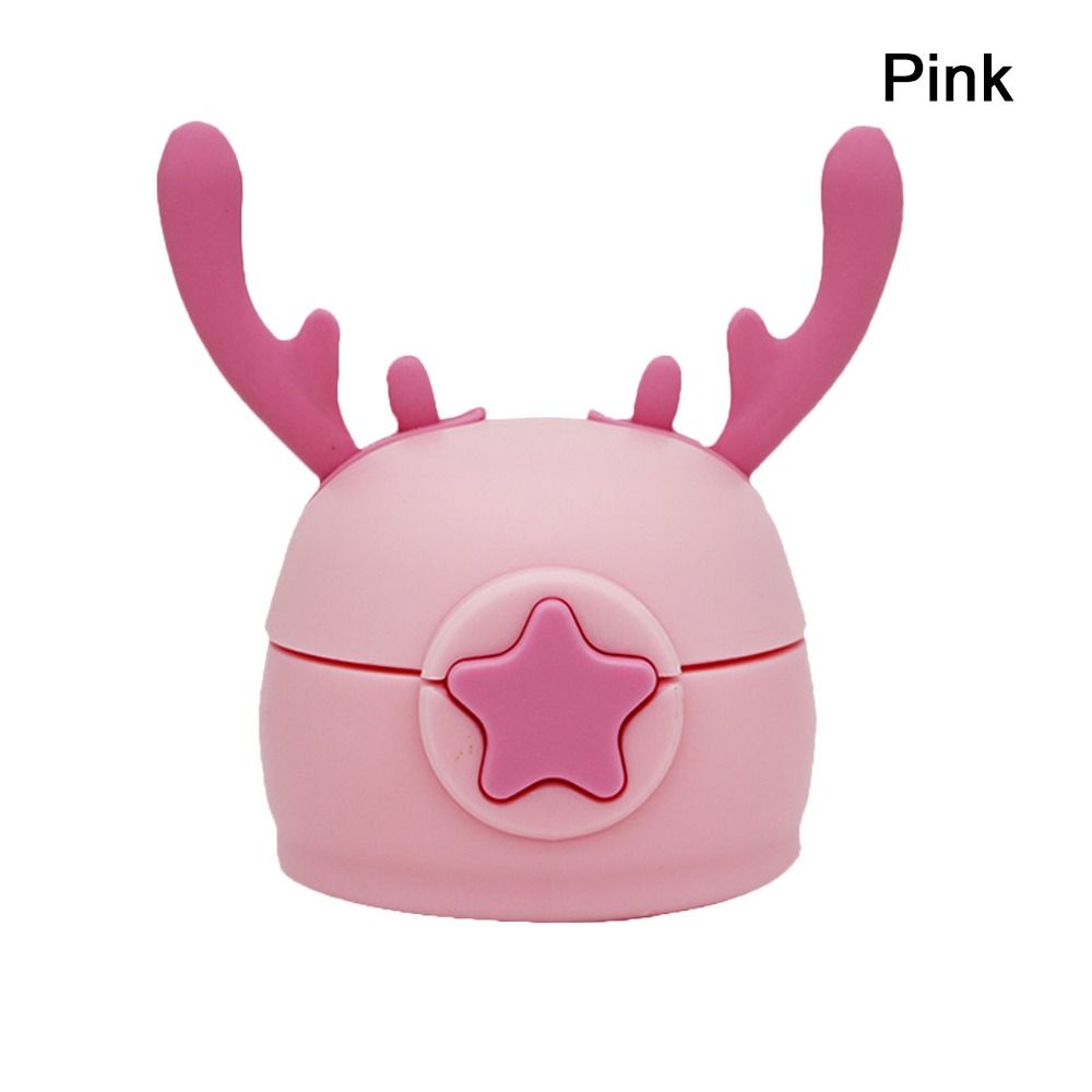

Universal Children Cup Lid Reusable Mug Cover Thermos Water Bottle Silicone Tumbler Lids Replacement with Straw рожевий