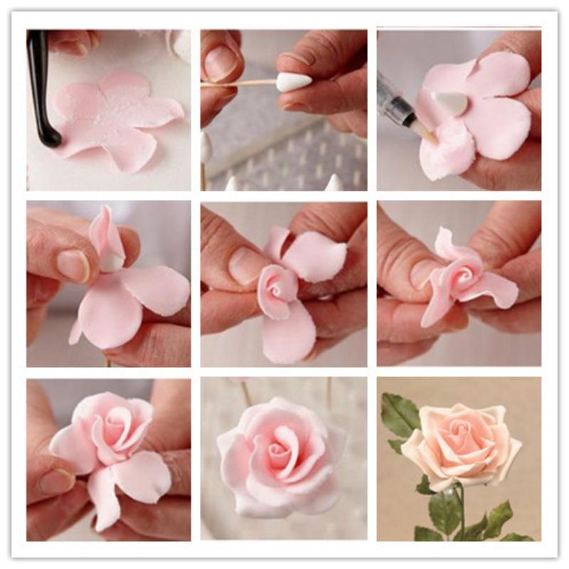 3 pcs of Flower Shaped Cookie Cutters, Stainless Steel Rose Petals Fondant Cutters Pastry Biscuit Molds for Baking DIY