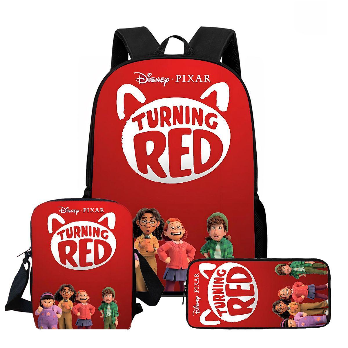 Youth Metamorphosis Turning Red School Bag High Definition Printing Multifunctional Lightweight Backpack