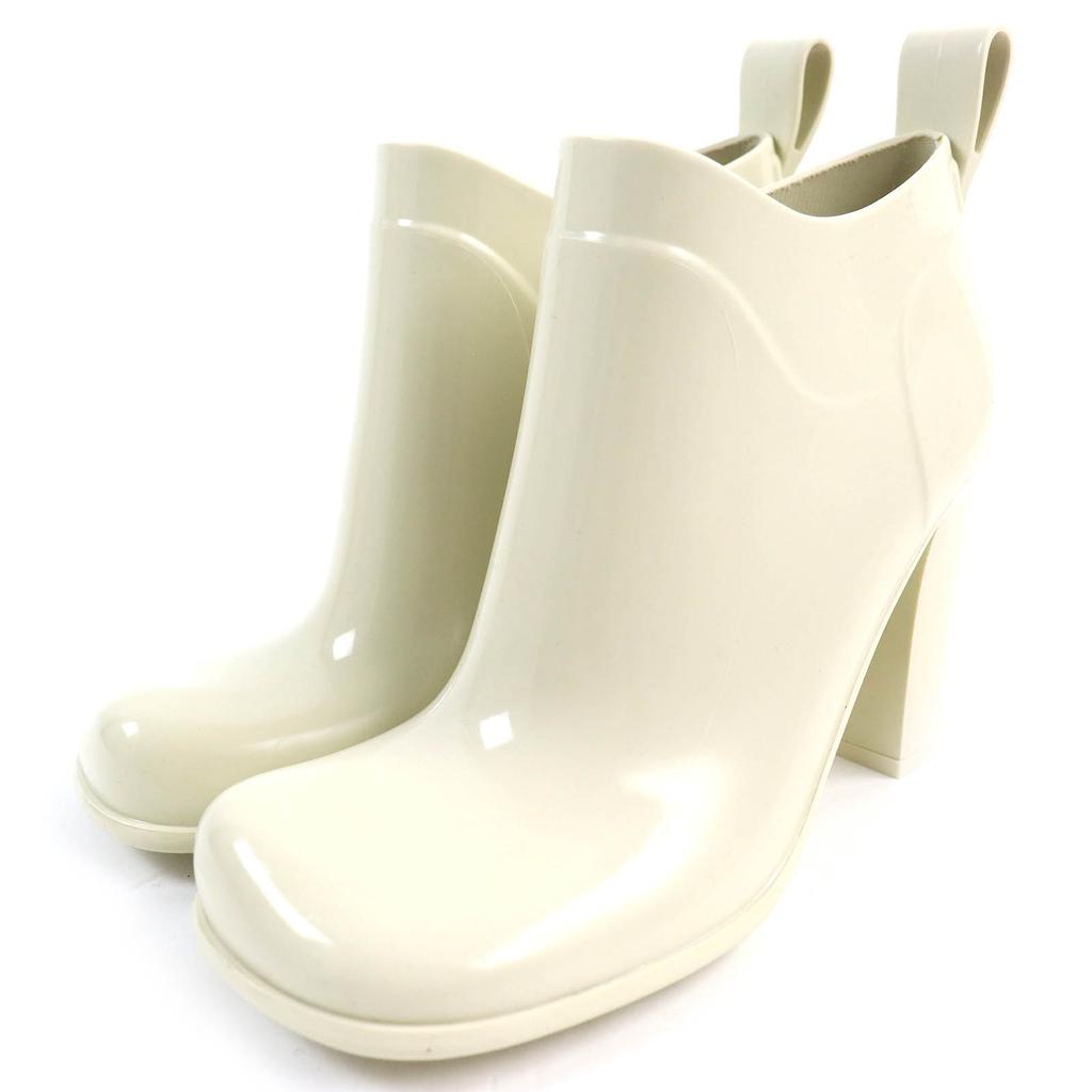 Excellent BOTTEGAVENETA Rain Shoes Shine Rain Boots Rubber Boots Ivory Rubber Used