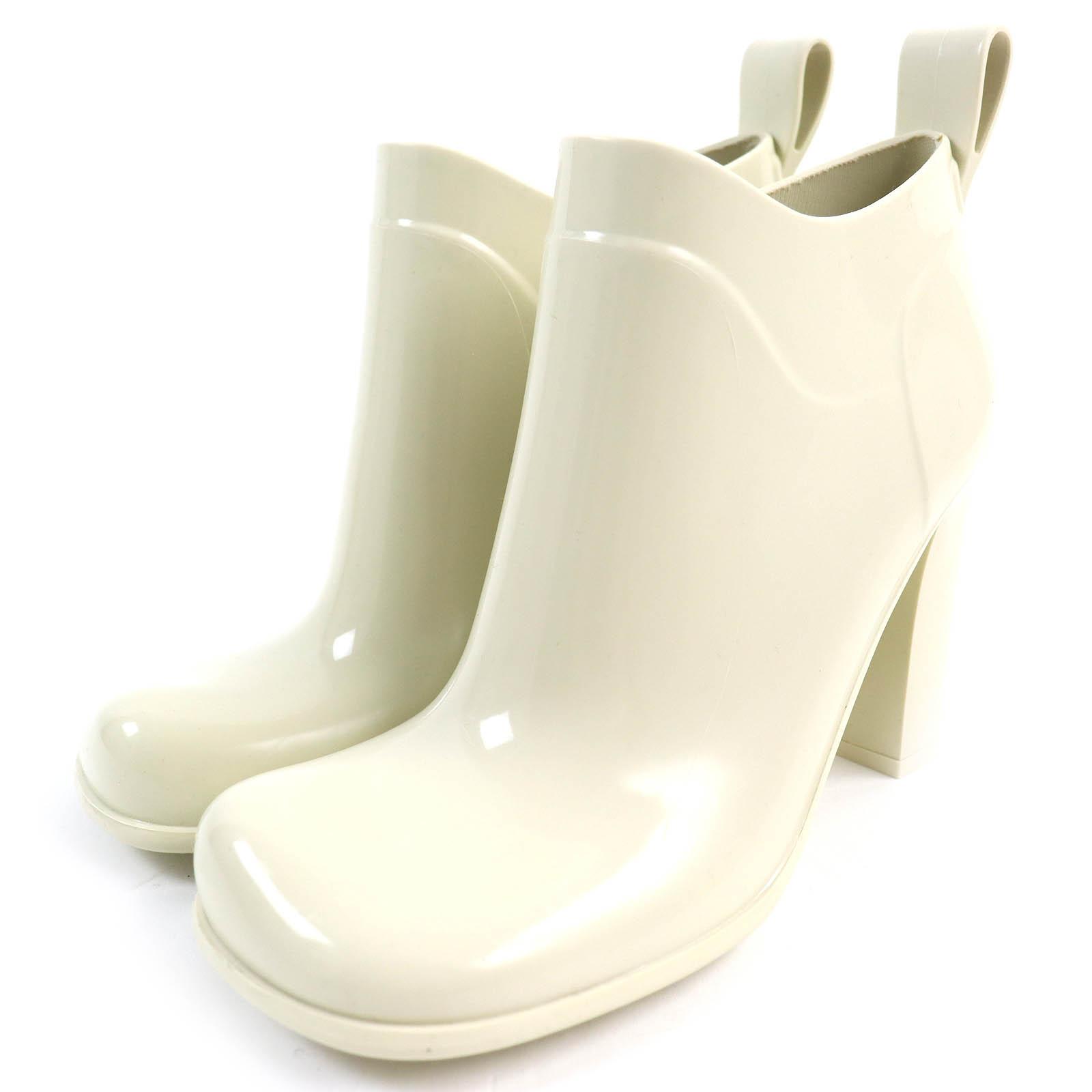 Excellent BOTTEGAVENETA Rain shoes Shine Rain Boots Rubber Boots Ivory rubber Women 38 Used