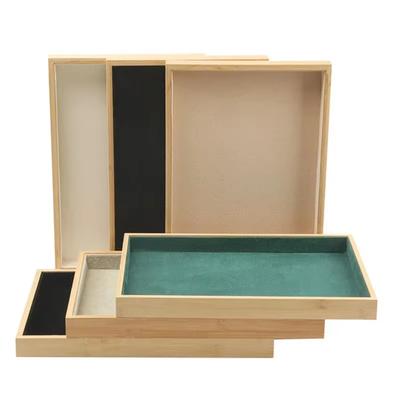 Jewelry Tray Bamboo Storage Ring Earring Necklace Bracelet Pendant Jewelry Display Organizer Tray For Drawer 35*24cm