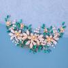 Pettine per Capelli con Perle di Cristallo Fermaglio per Capelli per Donne Fascia con Fiore e Foglia di Strass Diadema Accessori per Capelli da Sposa Gioielli Pettine Fermagli