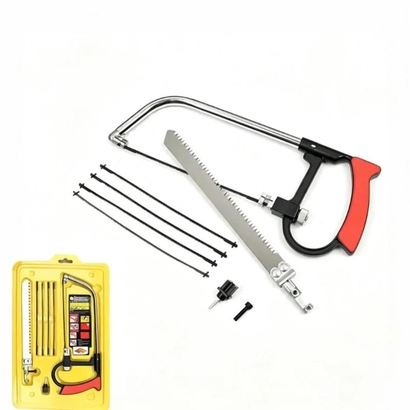 9Pcs Durable Hack Saw Kit Interchangeable Blades Ergonomic Non-slip Handle for Plumbing Repair Metal Pipe Cutting