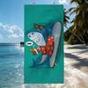 Cartoon Shark Surfing Towel Soft Pool Gift For Travel Gym Shower Camping Quick Dry Sports Beach Towels