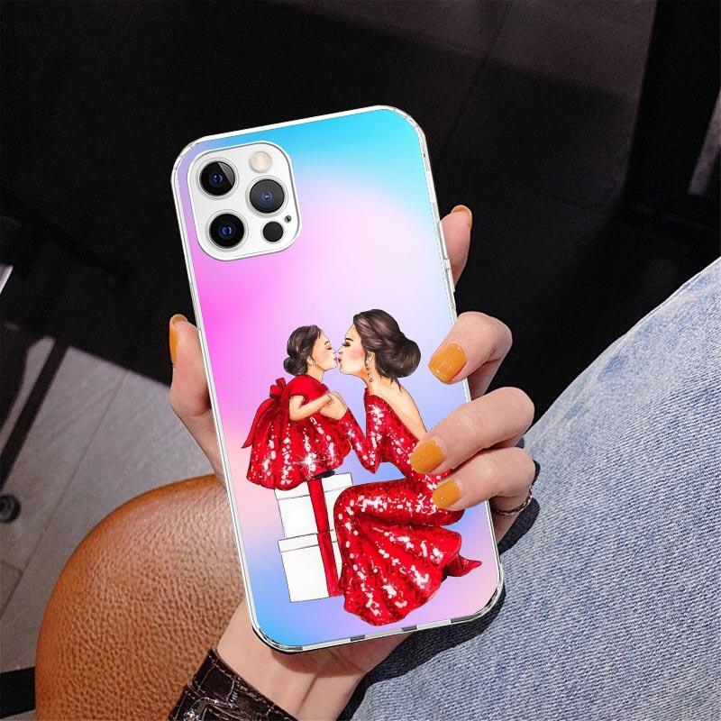 Woman Fashion Girl Super Mom Baby Phone Case For iPhone 17 Air 16 Pro Max 16E 15 + 14 Plus 11 12 13 Mini 7 8 SE Gift Print Cover