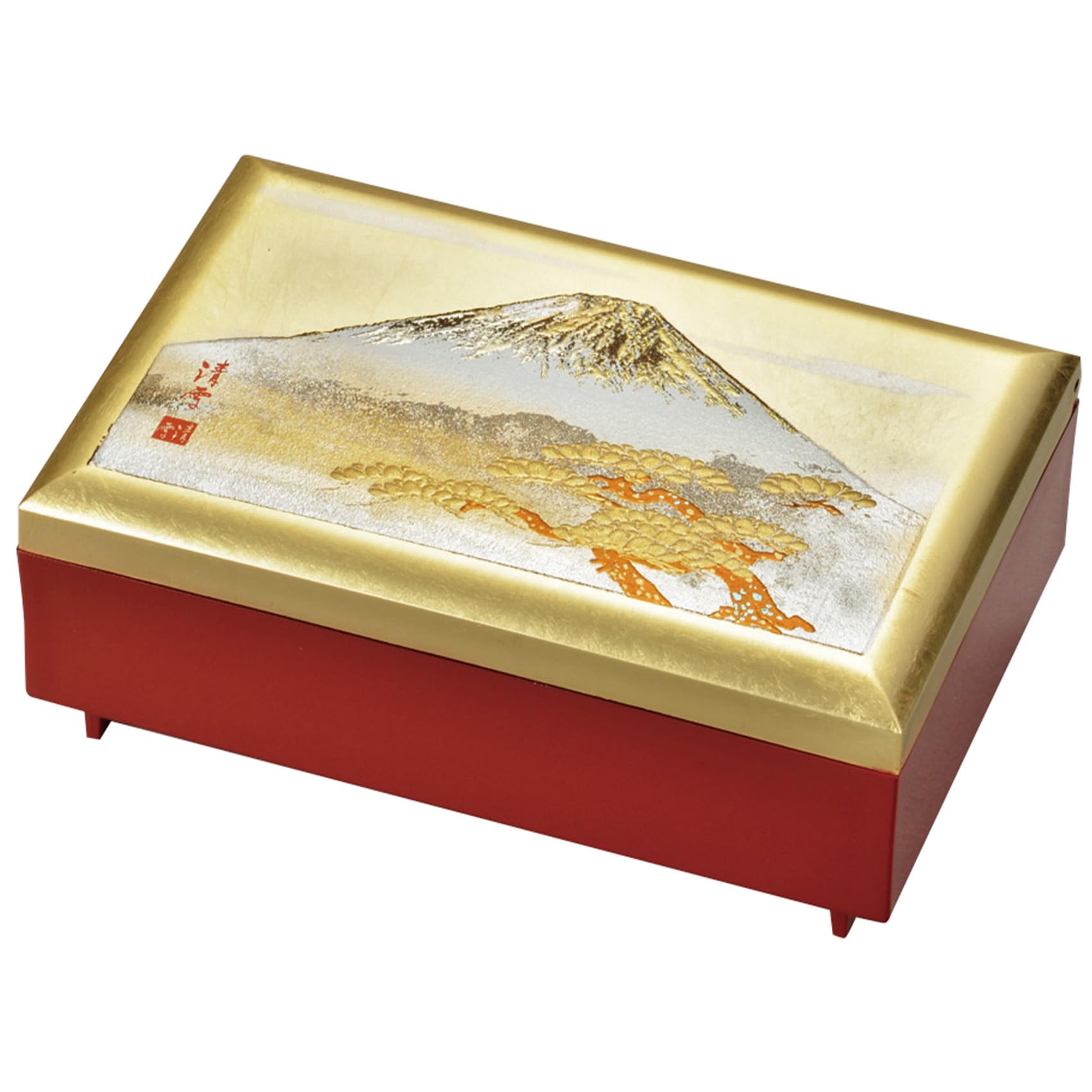 

Maeju Lacquerware Takumi Jewelry Box with Music White Fuji Box, (G) 7V-312