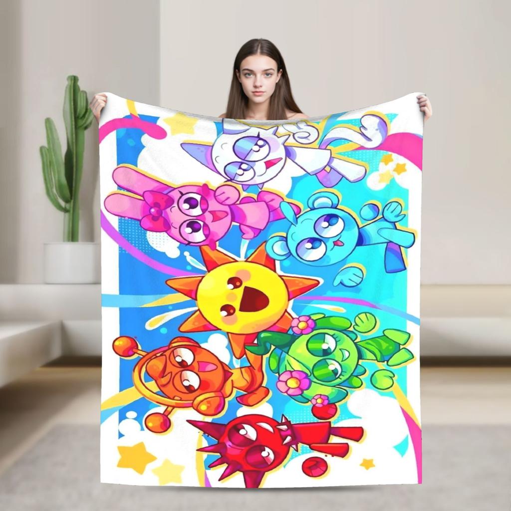 Sprunk Happy Games Cartoon Blankets Fleece Summer Air Conditioning Multifunction Ultra-Soft Throw Blankets Bedding Rug Piece